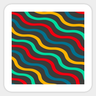 Abstract Retro Waves Sticker